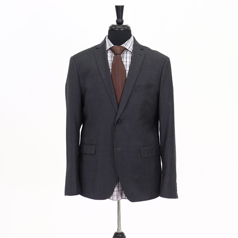 Frank & Oak 42R Gray Solid 2-Button Sport Coat Blazer Jacket G111